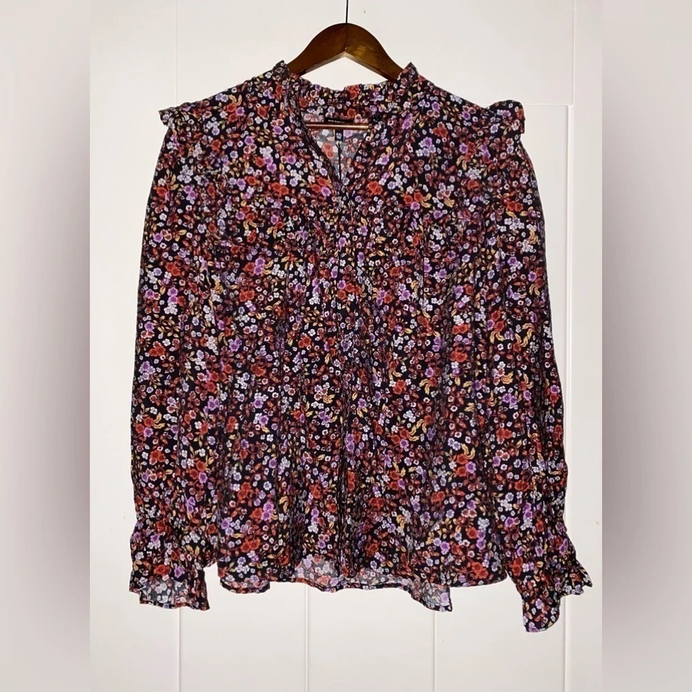 Who What Wear Floral Women Size XXL Blouse Cottagecore Victorian Edwardian NEW‎